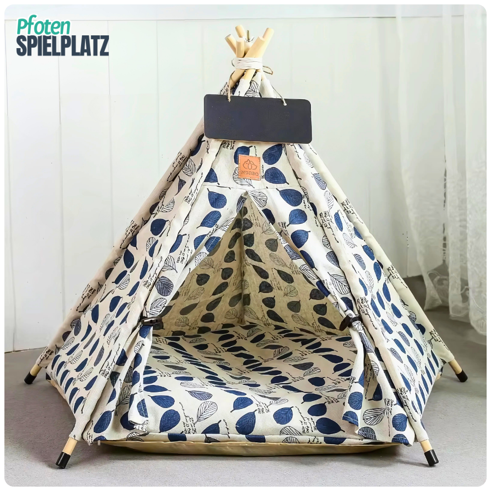 Haustier-Tipi mit Kissen & Namensschild – Für kleine Fellnasen