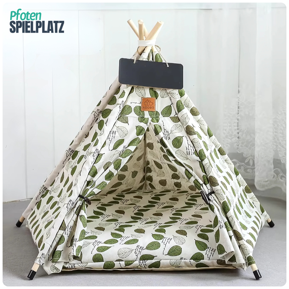 Haustier-Tipi mit Kissen & Namensschild – Für kleine Fellnasen